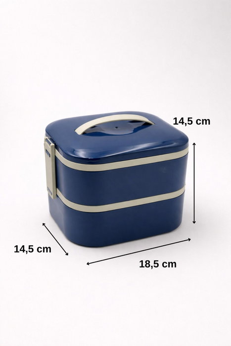 Hermia Caja de Almuerzo de Acero Inoxidable Azul Marino 1300 ml